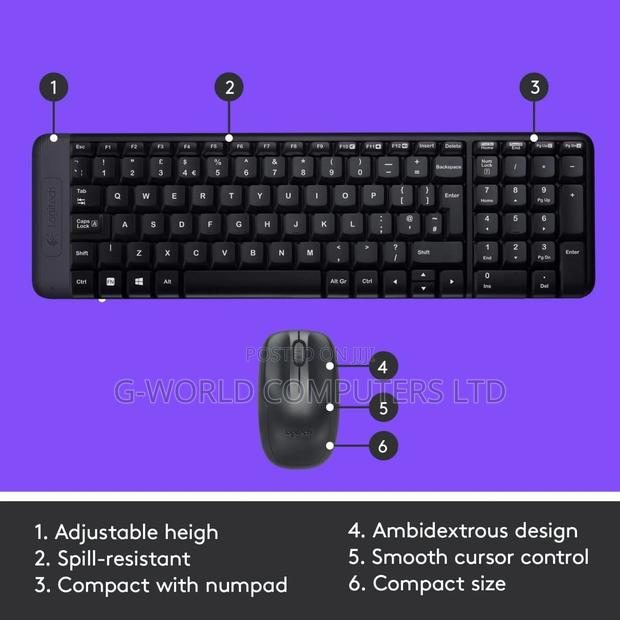 Logitech Mk220 Wireless Keyboard Mouse Combo Black · Photo 2