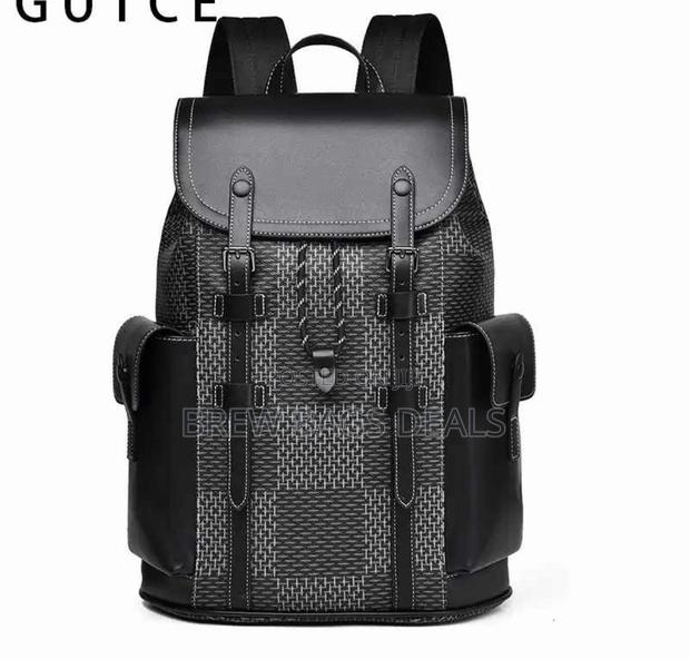 Original Pure Leather Lv Black Durable Two Strap Backpack · Photo 2