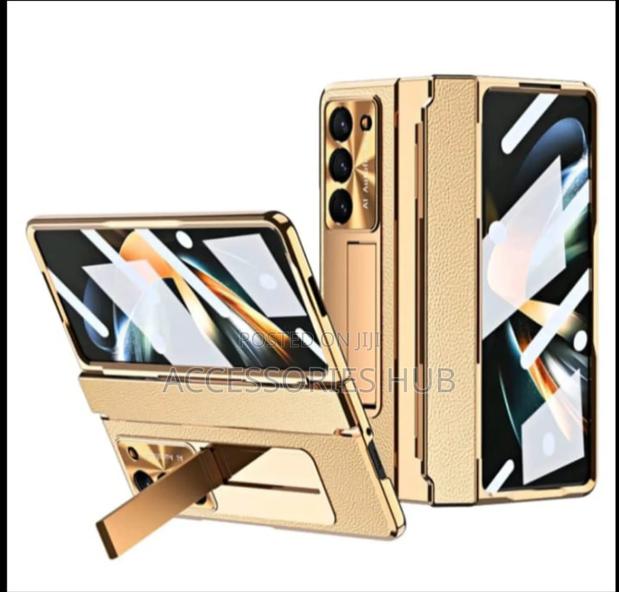 Z Fold 6 Gold Plated Case With Stand And Inbuilt Protector · Photo 2
