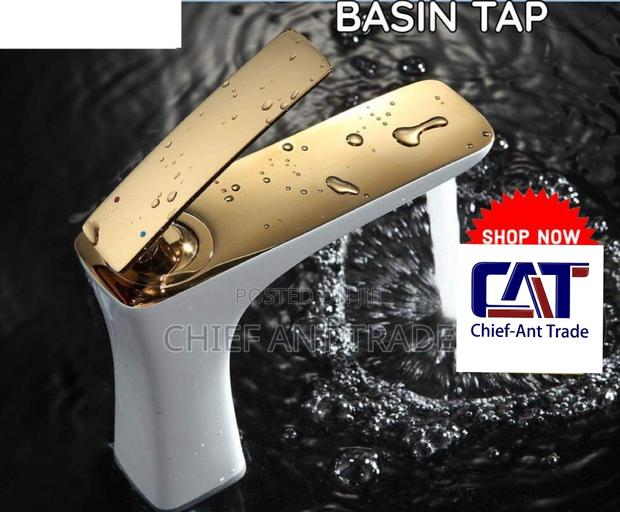 Tap / Faucet. White and Gold · Photo 1