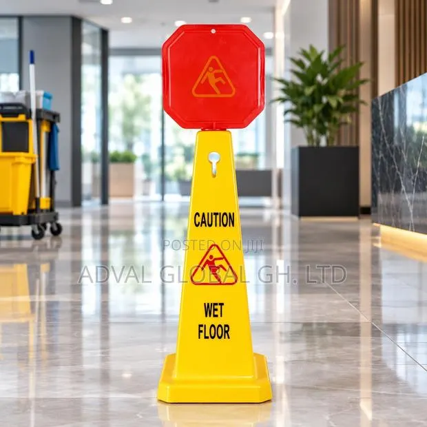 Cleaning Caution Sign (Cone Shape) · Photo 1