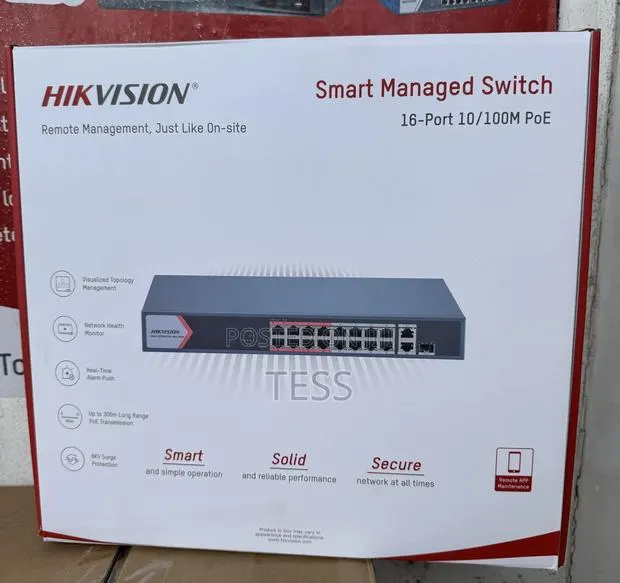 Hikvision 16port Poe Fast Smart Switch Ds-3e1318p-Ei/M · Photo 1