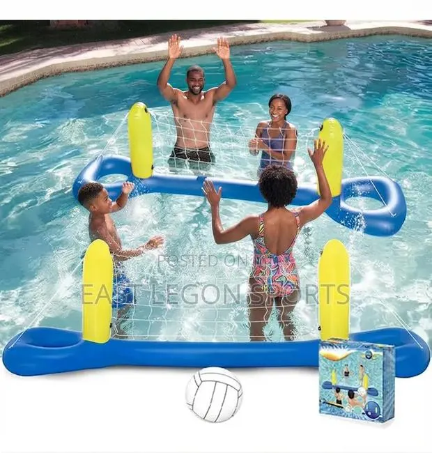 Swimming Pool Floater Volleyball Net Stand Pool Activity · Photo 1