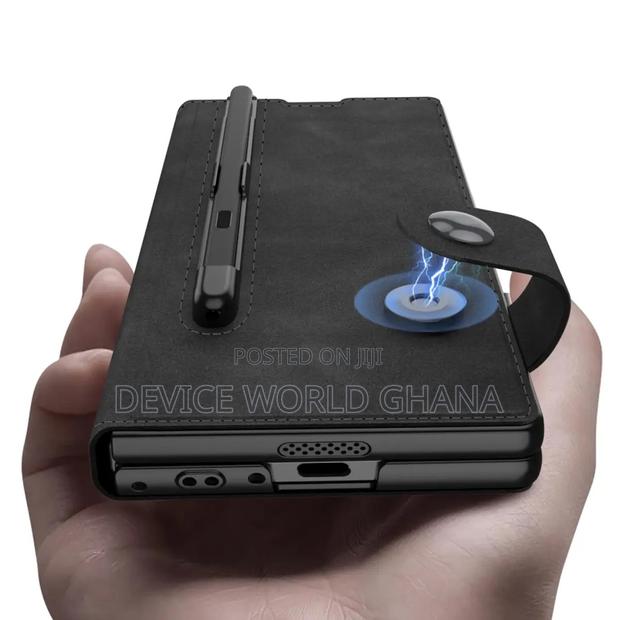 Nuback Leather Flip Case for Samsung Z Fold 6 With Pen Slot · Photo 2
