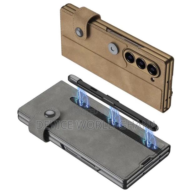 Nuback Leather Flip Case for Samsung Z Fold 6 With Pen Slot · Photo 7