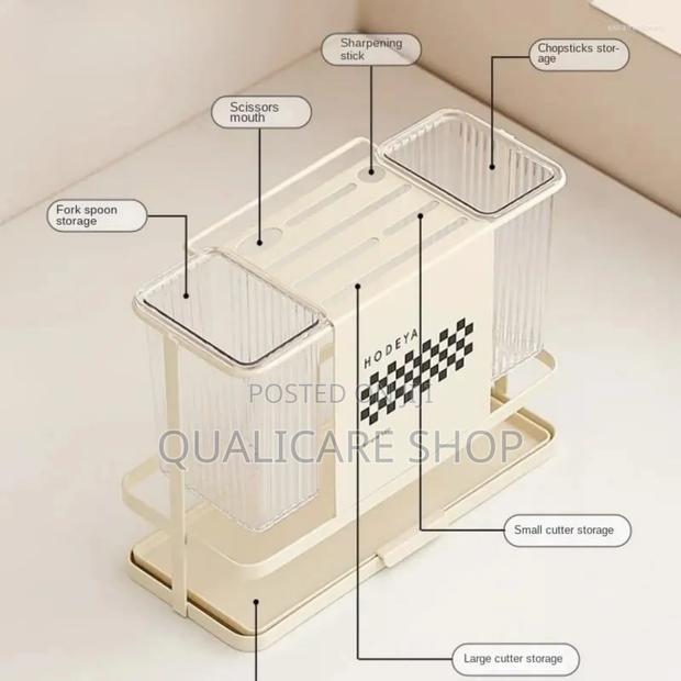 Metal Cutlery Organizer/Kitchen Organizer (Cream) · Photo 5