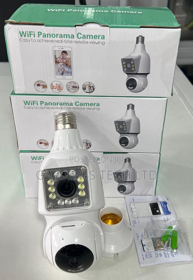 Panorama Wifi Bulb Camera Dual Lens, 4mp Bulb Camera 2-Len · Photo 3