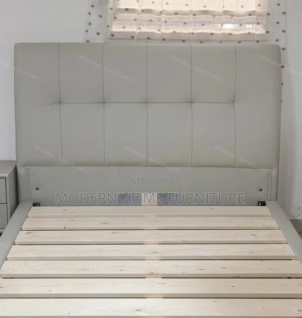 Grey PU Leather Bed | Imported | Stylish & Great Value | Opening Promo · Photo 1