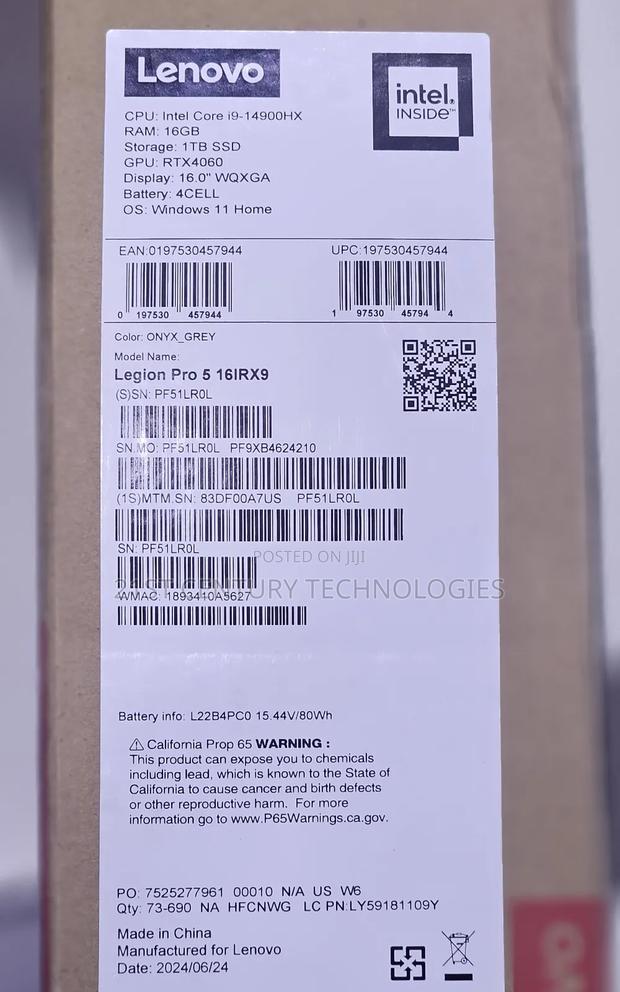 New Laptop Lenovo Legion 5 16GB Intel Core I9 SSD 1T · Photo 2