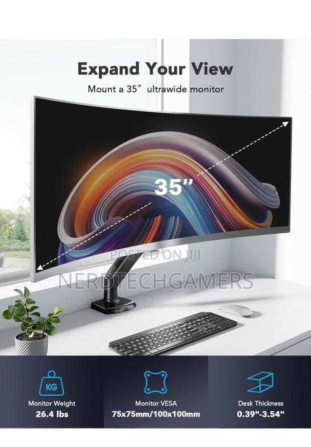 HUANUO Single Monitor Arm Holds 26.48 Lbs, Computer Monitor · Photo 3