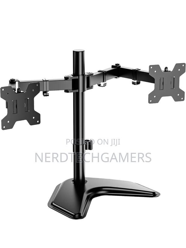 WALI Free Standing Dual LCD Monitor Fully Adjustable · Photo 1