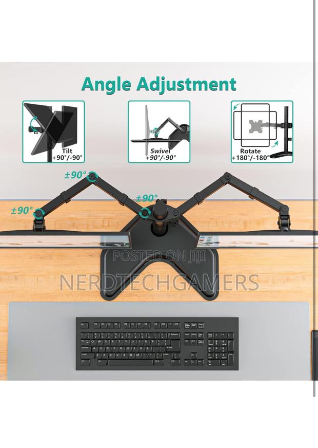 WALI Free Standing Dual LCD Monitor Fully Adjustable · Photo 5