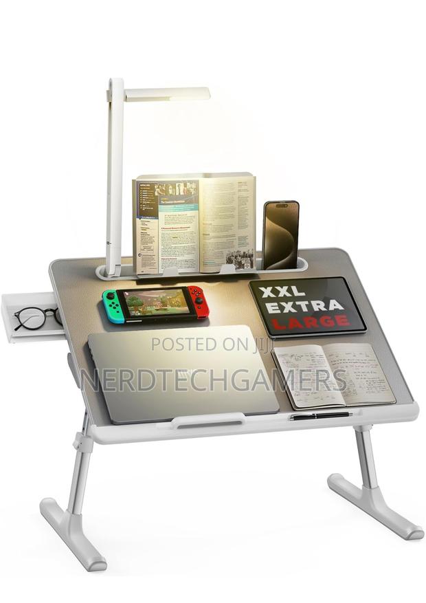 SAIJI Laptop Bed Tray Desk With LED Desk Light, Adjustable · Photo 1