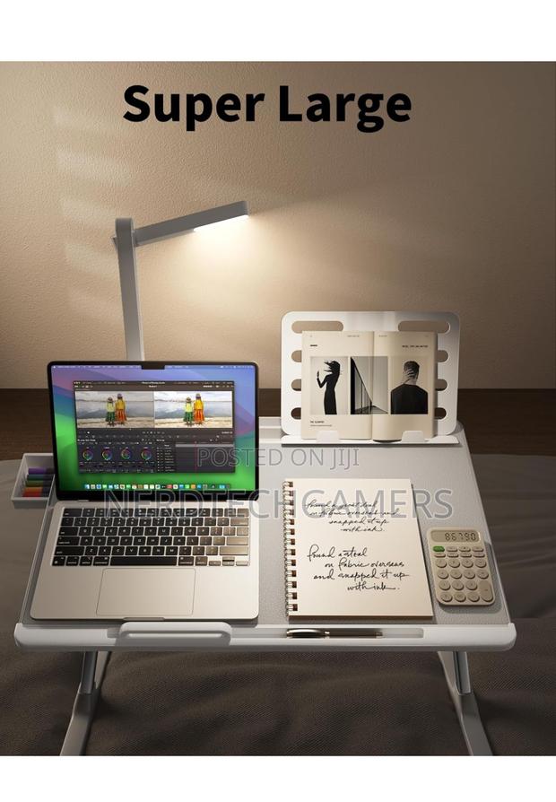SAIJI Laptop Bed Tray Desk With LED Desk Light, Adjustable · Photo 3