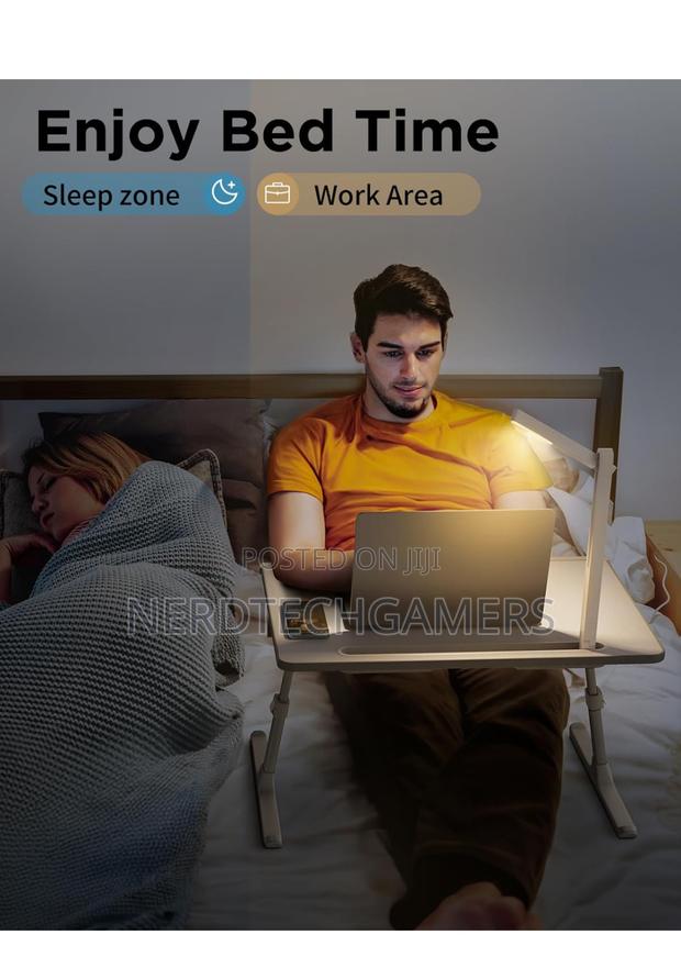 SAIJI Laptop Bed Tray Desk With LED Desk Light, Adjustable · Photo 5