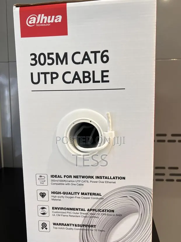 Dahua Utp Cat6 Cable Pure Copper 305m Dh-Pfm920i-6un-C · Photo 1
