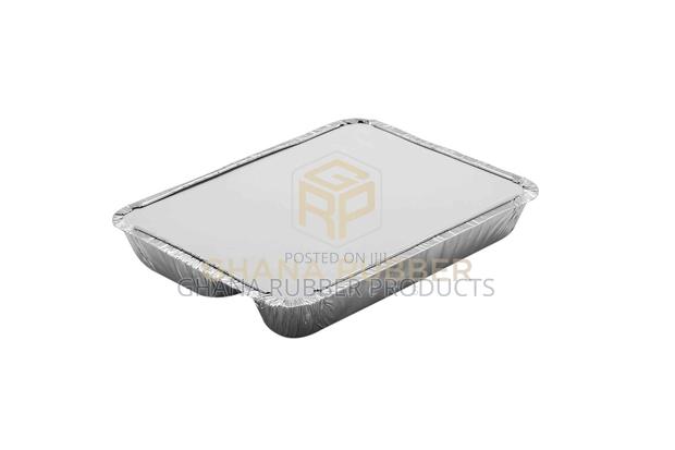 3-Section Aluminium Foil Food Containers+Lids(850ml)(500pcs)