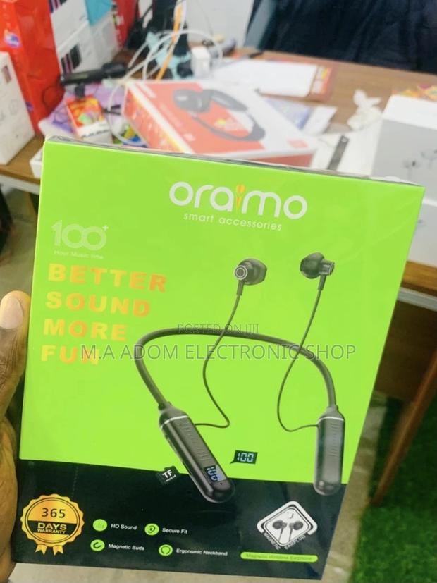 Original Oraimo Bluetooth Neckband(Black) · Photo 1