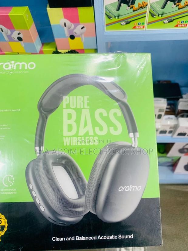 Quality Oraimo Pure Bass Wireless Bluetooth Headphone, Black · Photo 1