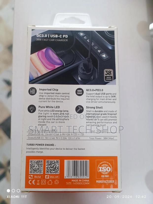 Ldnio 36 Watts Car Charger Type C and Usb Qc3.0 Quick Charge · Photo 3