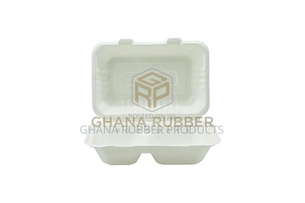 Bagasse 2-Section Clamshell Boxes 9" X 6" (200pcs) · Photo 4