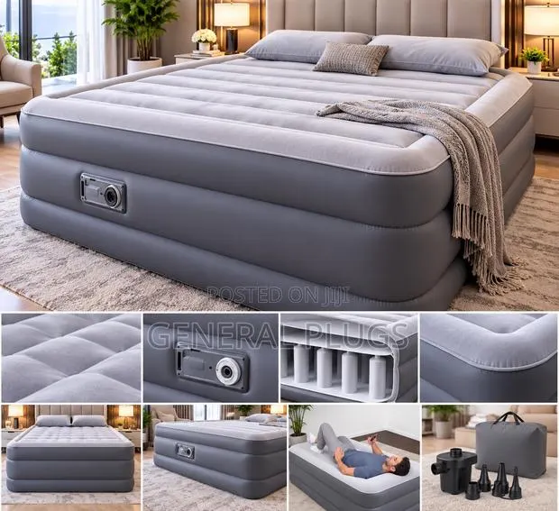 Effortless Portable Automatic Pump Inflatable Double Size Air Mattress · Photo 1