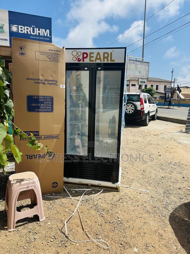 Ultra Modern Double Door Fridge Display Pearl PVC-622 400L · Photo 1
