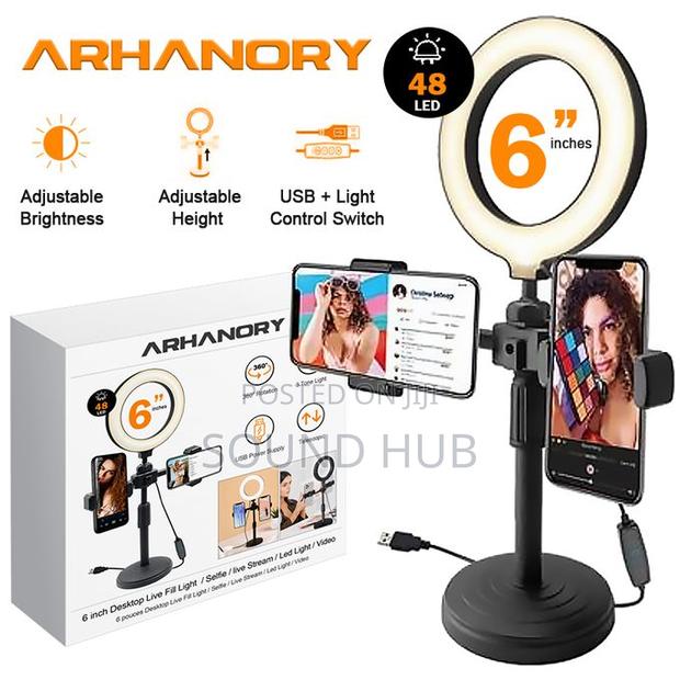 6" Ring Light Phone Selfie Holder Stand With 3 Lights · Photo 1