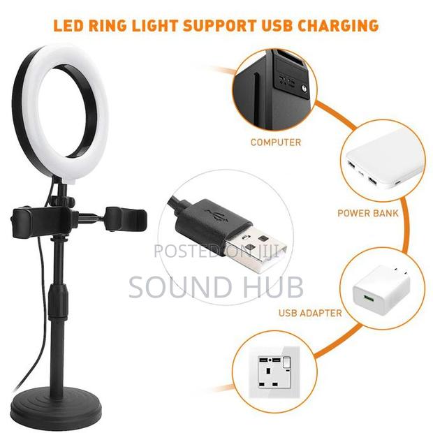 6" Ring Light Phone Selfie Holder Stand With 3 Lights · Photo 2