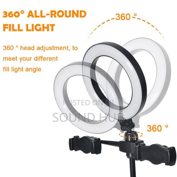 6" Ring Light Phone Selfie Holder Stand With 3 Lights · Photo 3