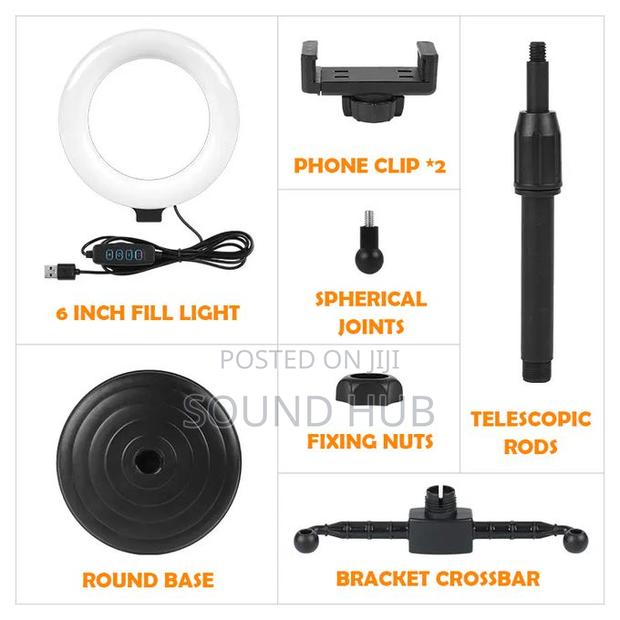 6" Ring Light Phone Selfie Holder Stand With 3 Lights · Photo 5