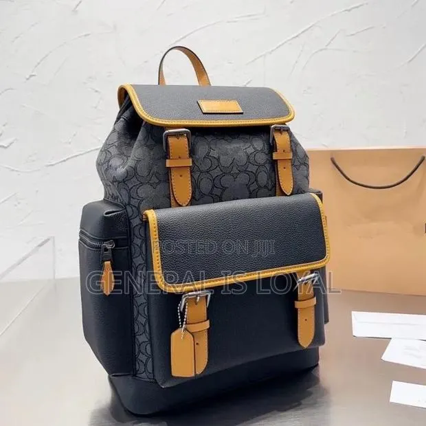 Coach Backpack Black and Yellow Leather Canvas · Photo 1