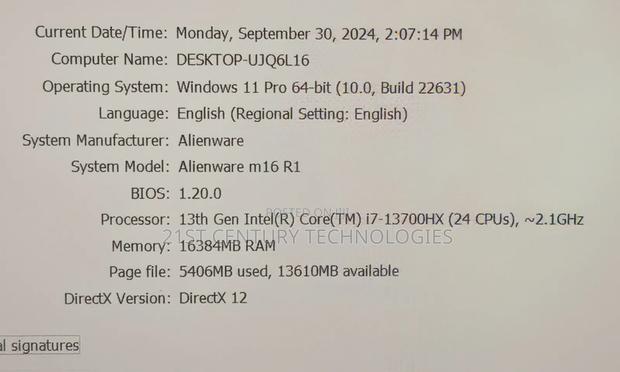 Laptop Dell Alienware M16 R1 16GB Intel Core i7 SSD 1T · Photo 3