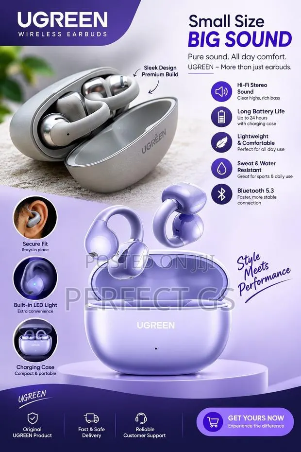 UGREEN Wireless Bluetooth Earbuds – Premium Sound & Stylish Design · Photo 1