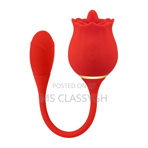 Rose Flower Female Double-Head Licking Tongue Vibrator Teles · Photo 1