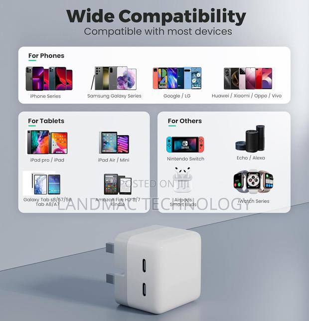 Dual USB C Plug UK, 50W Fast Charger Plug for iPhone 15 14 · Photo 4