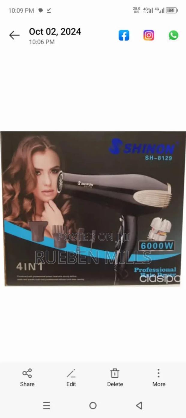 6000w Shinon Sh-8129 Air Clearance Heavy Duty Hair Dryer · Photo 1