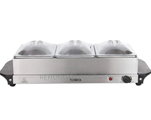 Tower Three Tray Buffet Server and Plate Warmer · Photo 1