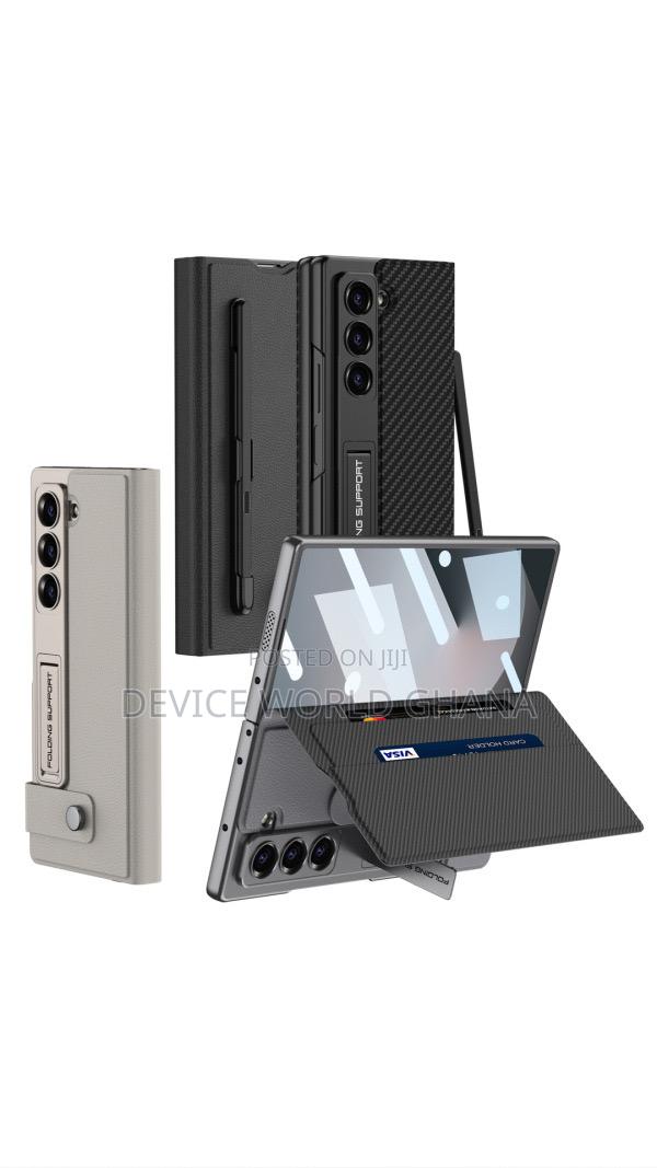 Clamshe Leather Flip Case for Samsung Z Fold 6 With Pen Slot · Photo 1
