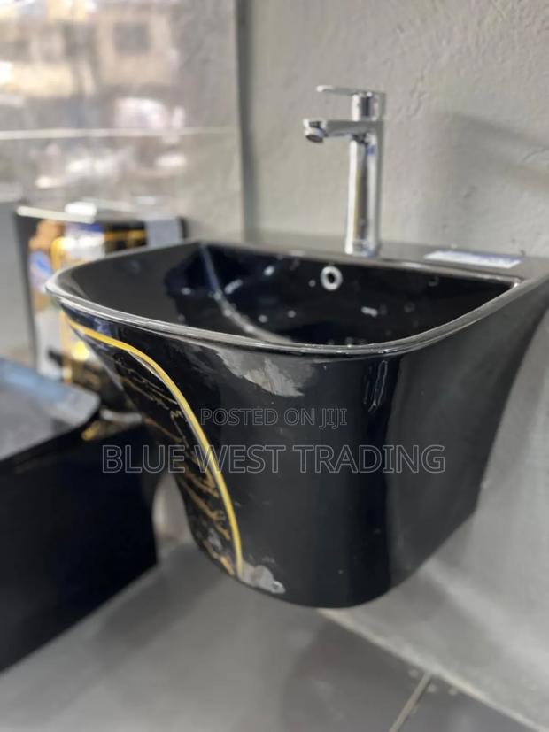 Frencia Black and Gold Water Closet With Basin · Photo 4