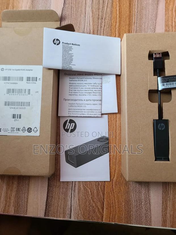 Original Hp Usb 3.0 To Gigabit Lan Rj45 Adapter Cable Internet · Photo 1