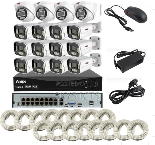 Anspo Full Colour 16ch 4mp Ip Poe CCTV With Audio Kit · Photo 1