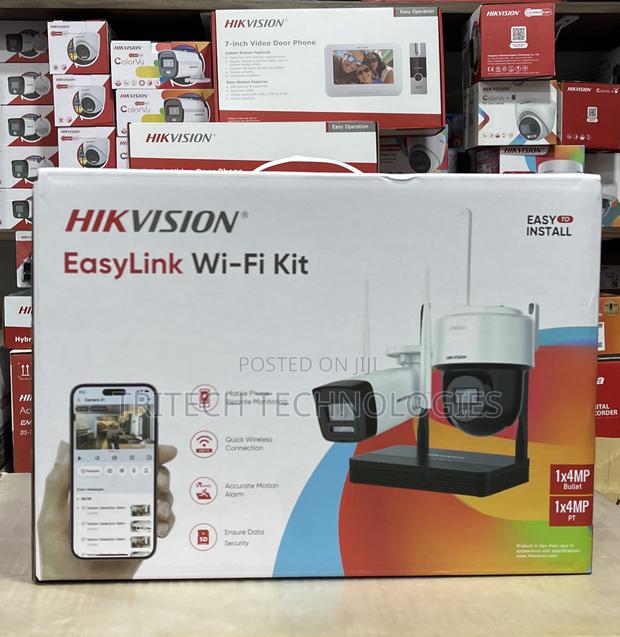 Hikvision Nks424w03h 4mp One Bullet +One Ptdome Wifi NVS Kit · Photo 1