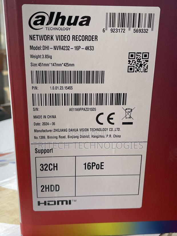 Dahua NVR 32ch Poe With 2hdd Nvr4232-16p-4ks3 · Photo 2