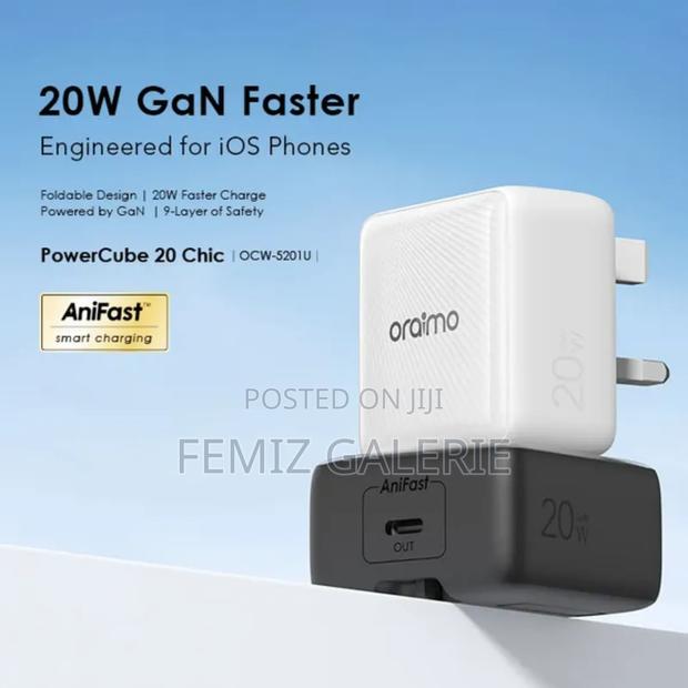 Oraimo 20w Powercube Charger + C-to-C/C-to-Lightning Cable · Photo 2