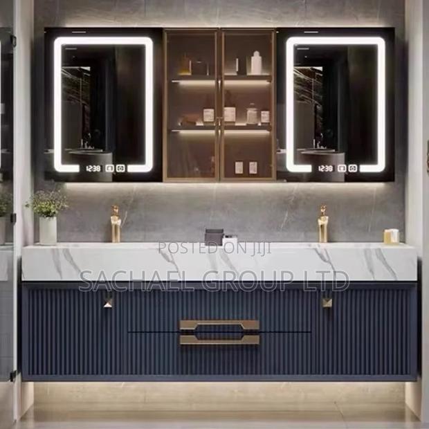 Marble Double Sink Cabinet With Led Light · Photo 2