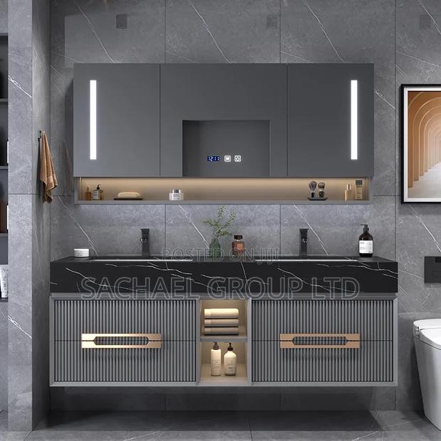 Marble Double Sink Cabinet With Led Light · Photo 3