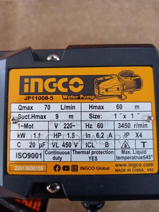 Ingco Water Pump 1.5ph,1h 0.5hp With Booster · Photo 4