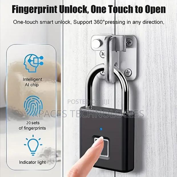 Smart Fingerprint Padlock, Security Door Lock · Photo 1