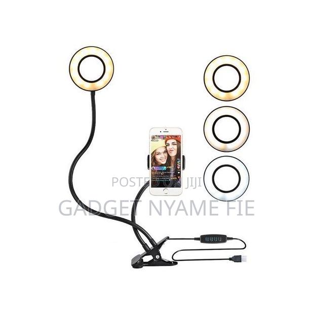 Vlogging Kit (Ring Light + Phone Holder) With Table Clamp · Photo 1